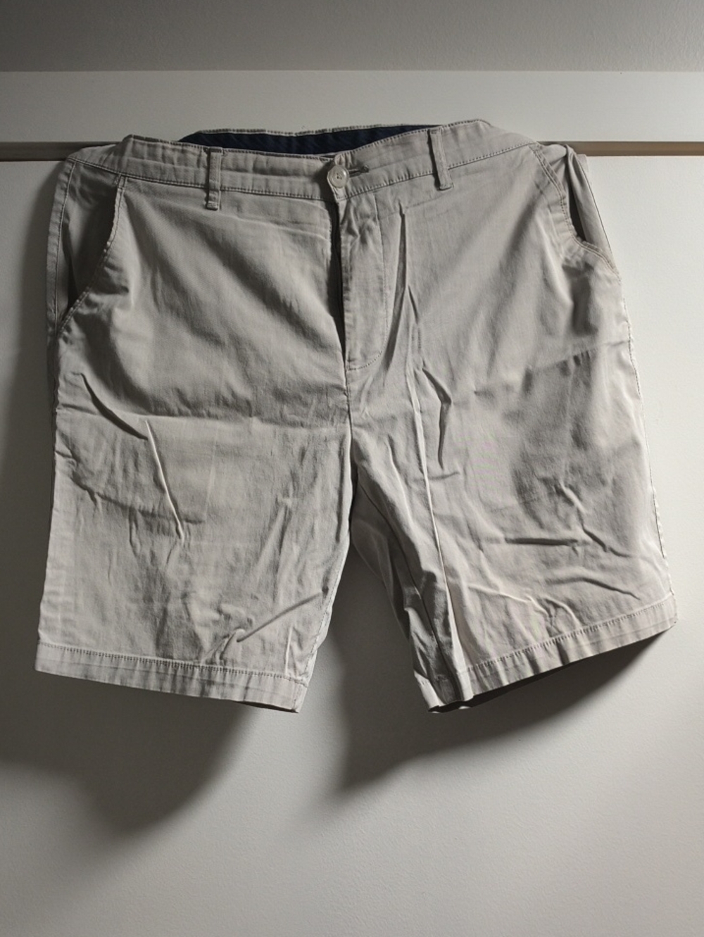 Louis Raphael Beige Cotton Flat-Front Men's Shorts